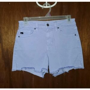 KanCan Lavender Frayed Hem Denim Shorts Sz 5 26